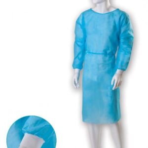 Vliesstoffschürze mit Manschette 20g Größe L/XL 1St. blau
